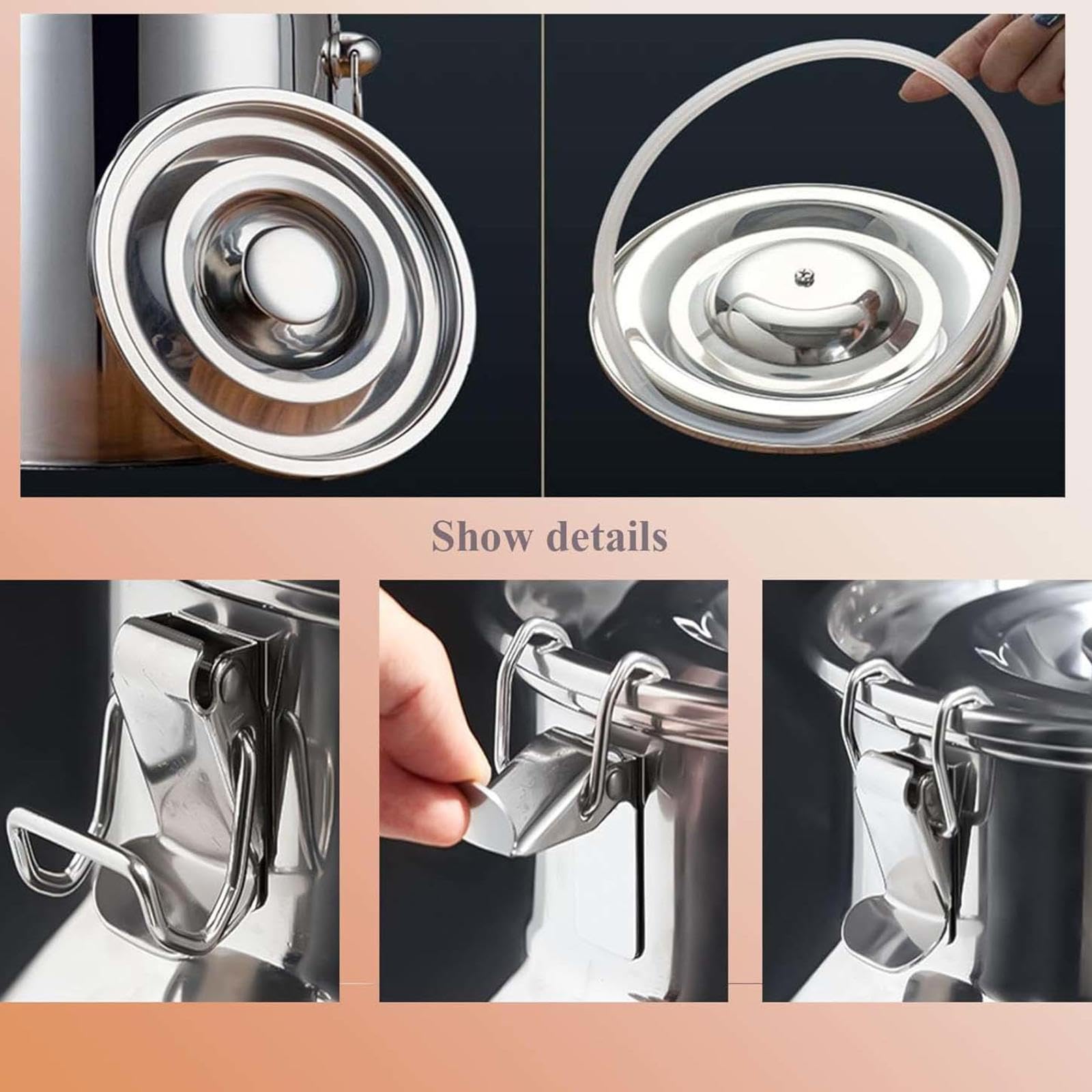 Recipiente de transporte de líquidos de acero inoxidable, diseño a prueba de fugas para un manejo eficiente de líquidos, ideal para uso doméstico y exterior