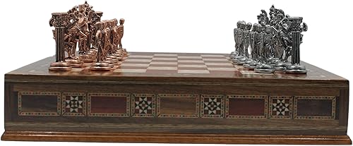 Miniatura 5 de Rosetree - Tablero de ajedrez con cajones medievales británicos, juego de ajedrez hecho a mano, tablero de ajedrez con diseño de perlas de 15