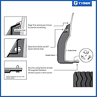Vista 5 de Tyger Auto Fender Flare compatible con Ford F-150 2004-2008 (excluye Heritage); Lincoln Mark LT Fleetside 2006-2008, estilo remachado de pernos