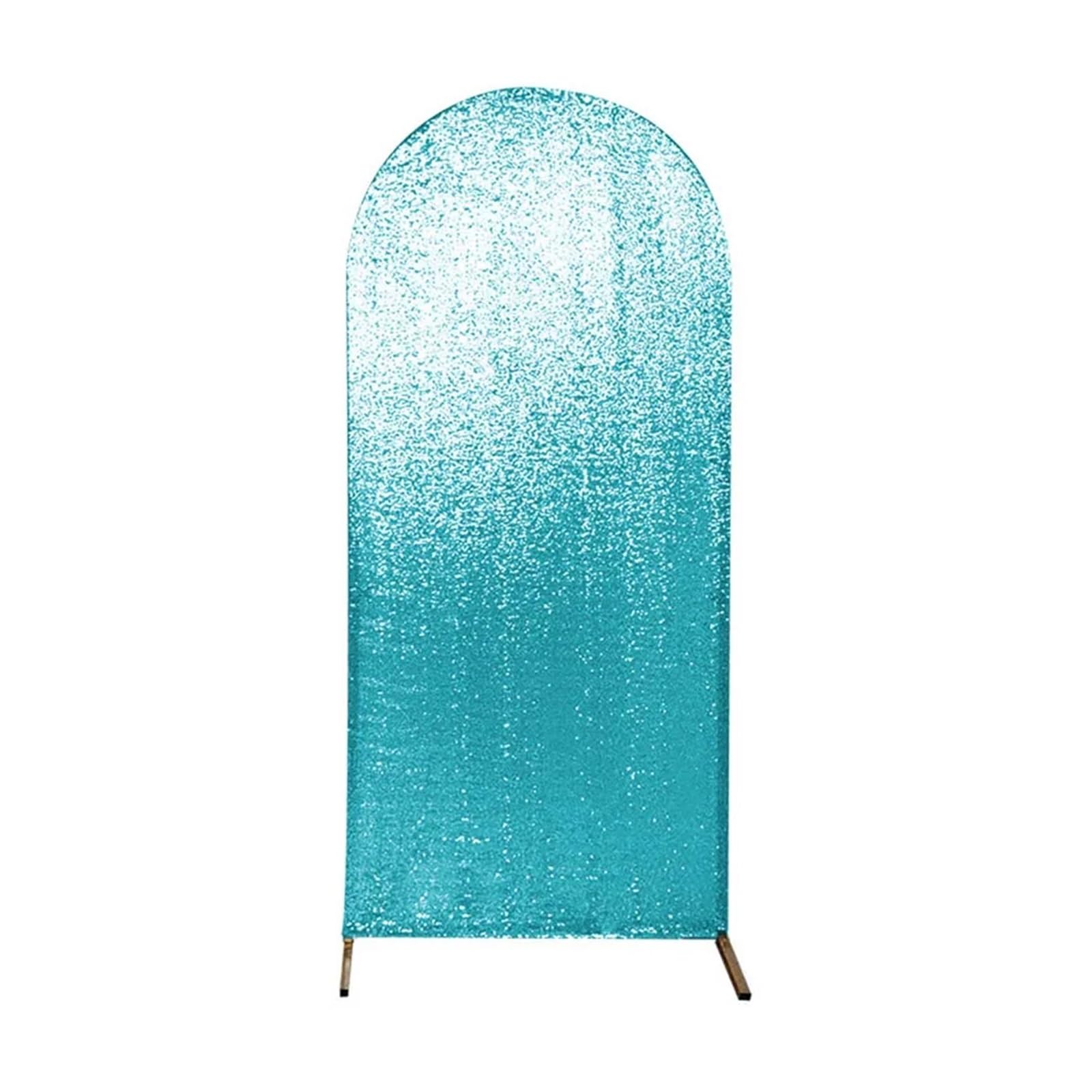 Arche de mariage à paillettes bleu ciel en spandex brillant pour décoration de fête