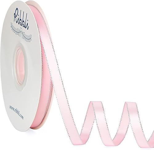 Miniatura 33 de Ribbli - Cinta de satén verde picea con borde dorado, satén de doble cara de 3/8 pulgadas x 50 yardas continuas, cinta verde para manualidades