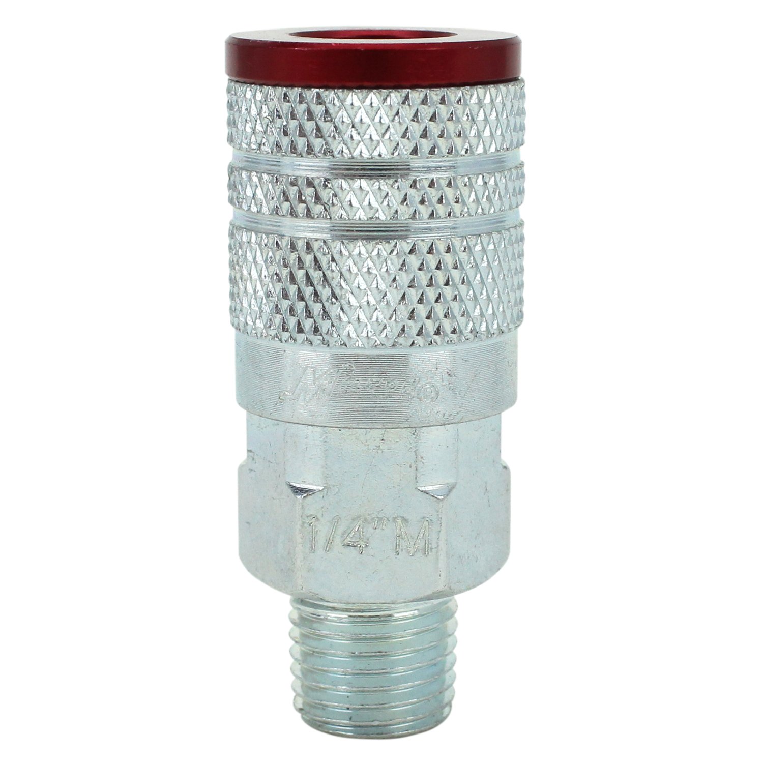 ColorFit by Milton 716MC Pneumatic Couplers - (M-style, Red) - 1/4" NPT Male, (Box of 10)