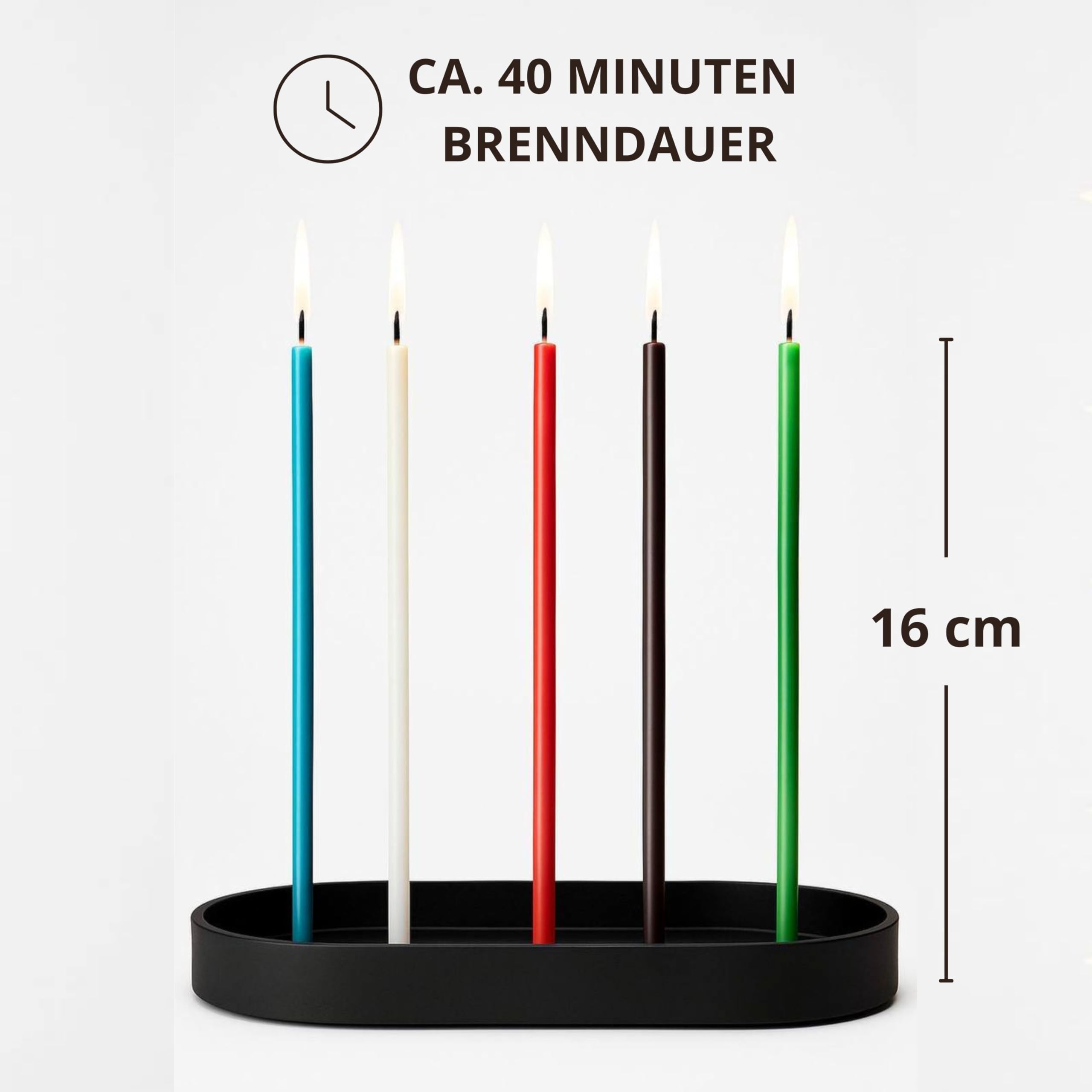 250 Dünne Bienenwachs Ritualkerzen Farbig – Multicolor Set für Meditation & Yoga – 16 cm x Ø 5 mm, Rauchfrei, 40 Min Brenndauer - CanBee