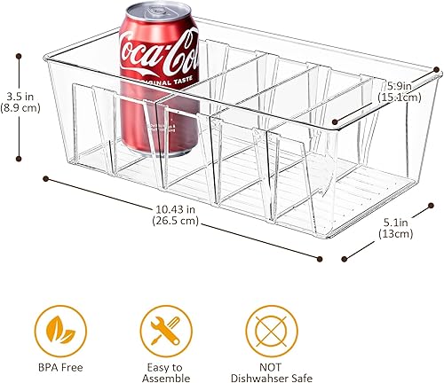 Miniatura 6 de Puricon Paquete de 6 cubos de organización y almacenamiento de despensa para cocina, nevera, encimera, gabinete, contenedores apilables de plástico