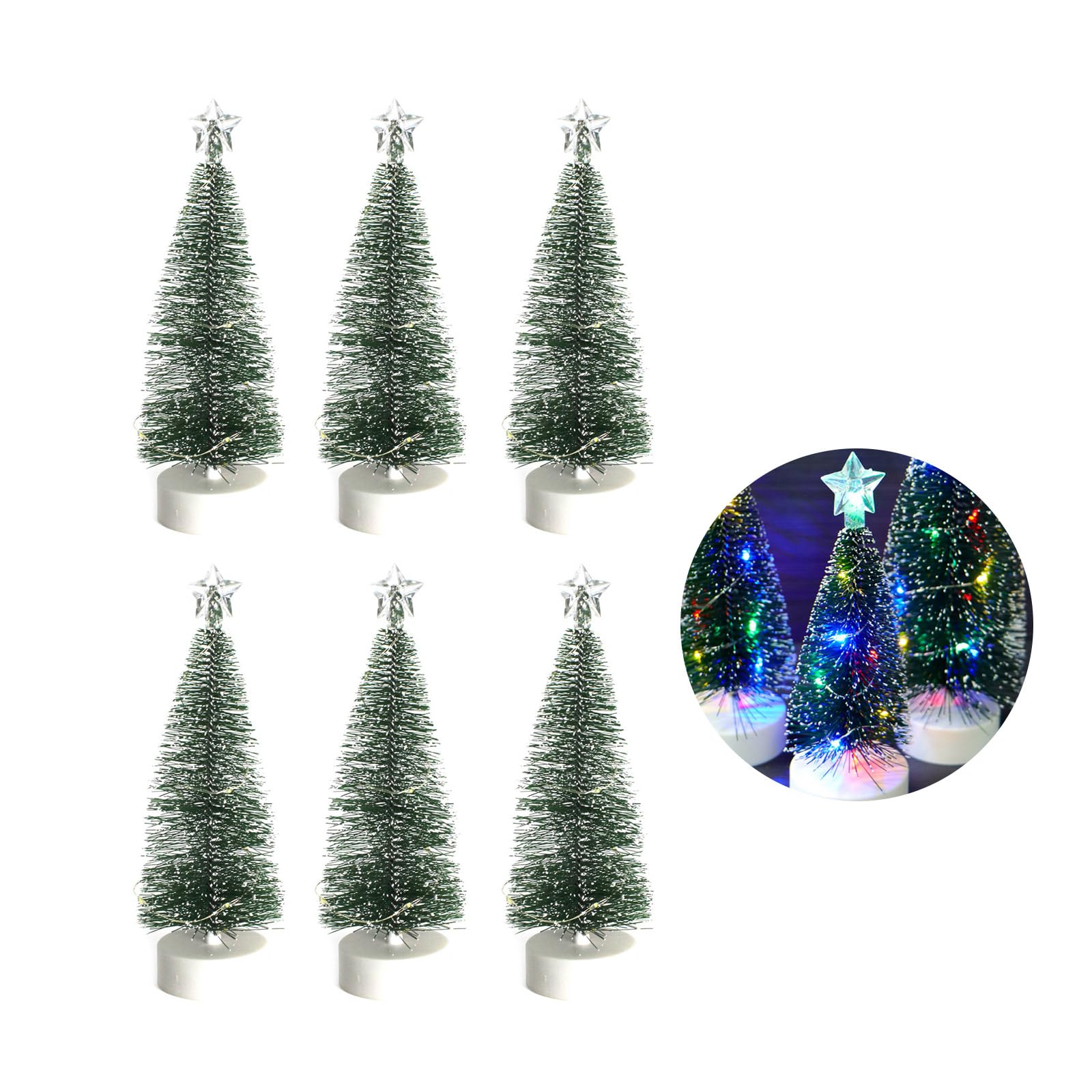 Tsophreniq 6pcs Set of Innovative LED Christmas Trees Creative LED Christmas Trees for Stylish and Festival Seasonal Decors Creative Tree