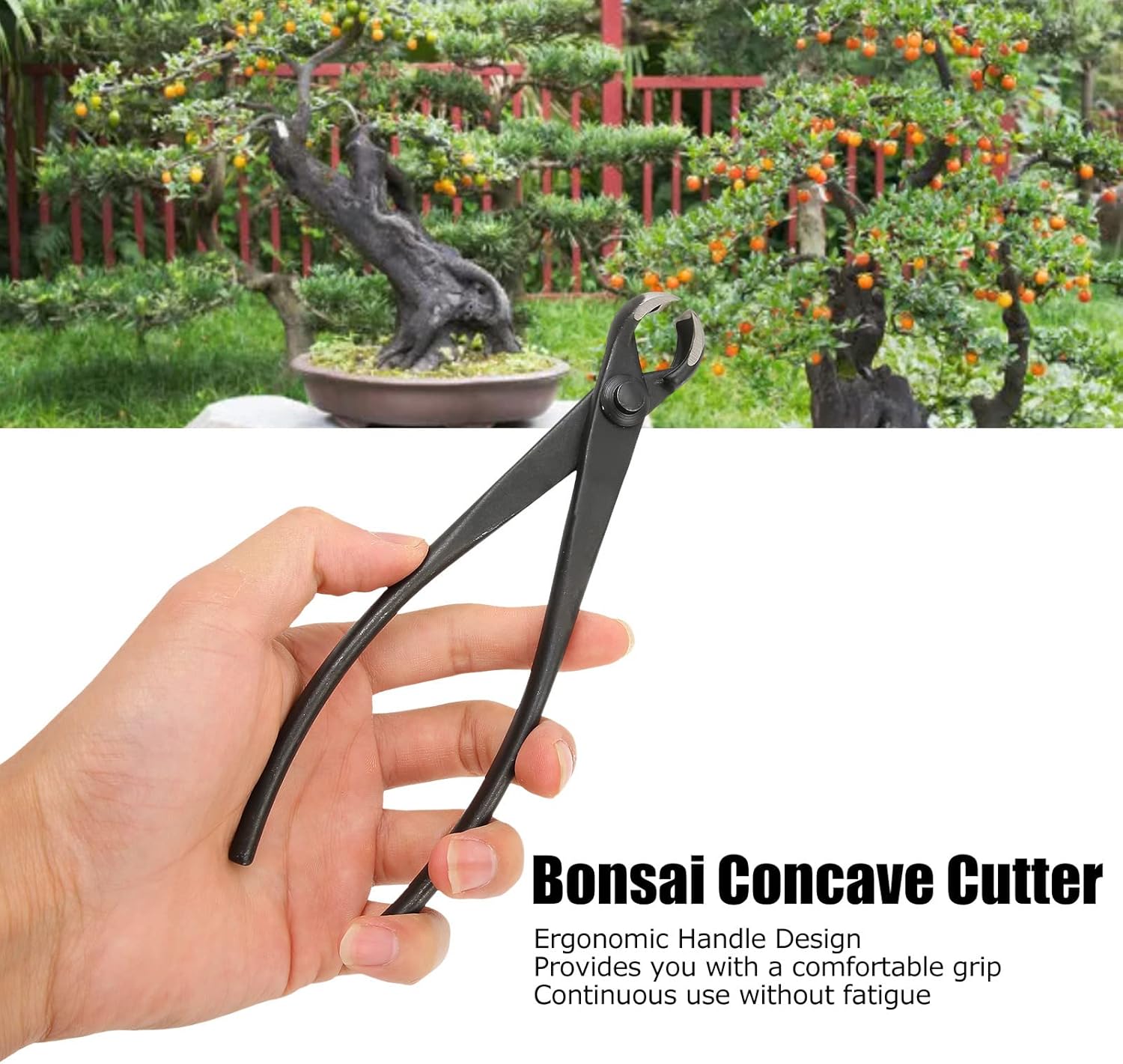 Hand Bonsai Cutter 175mm, High Strength Manganese Steel, Ergonomic Design for Comfortable Grip, Concave Cutter Ideal for Bonsai Modeling and Aesthetic Trimming, Creates Minimal Vi