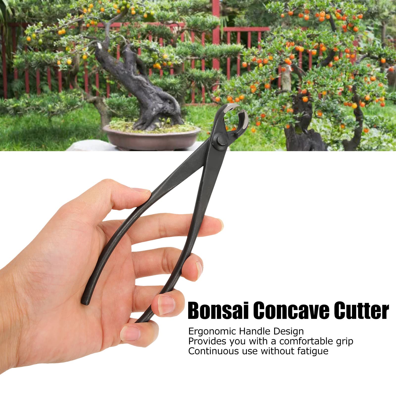 Coupe bonsaï 7 Pouces, Coupe concave en Acier au manganèse, avec poignée Ergonomique, Outil à Main de Jardinage pour Couper Les Branches du Tronc, avec Un Minimum de dommages à l'arbre