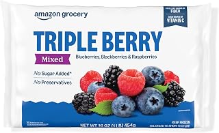 Happy Belly Triple Berry Mix Frozen Fruit 16 oz - Top #5 Ranked Berries for Smoothies & Baking