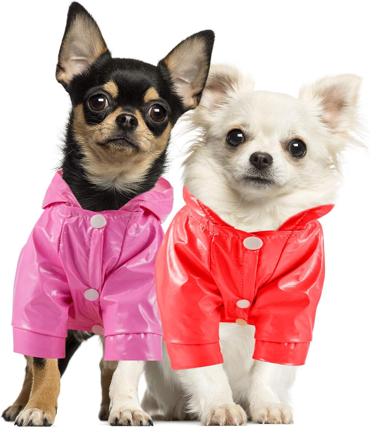 2 Pieces Pet Dog Raincoat Hooded Jacket Poncho Puppy Raincoat Waterproof Dog Rainwear with Safety Reflective Stripes for Small to…