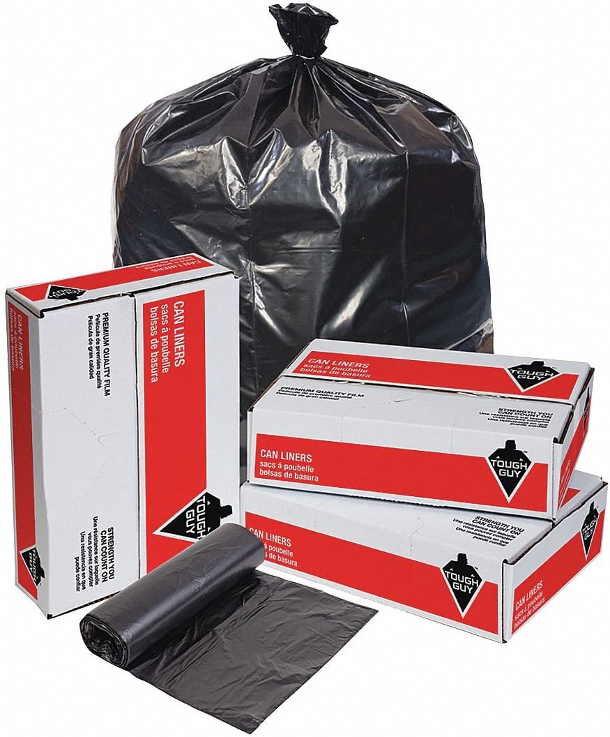 56 gal. Extra Heavy Trash Bags, Black, Coreless Roll of 100