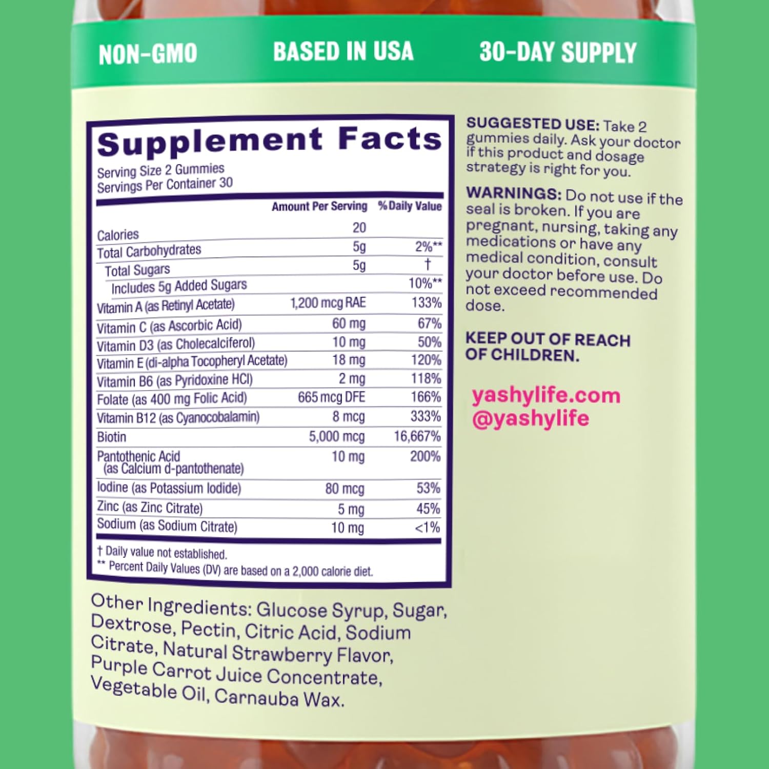 Menopause Hair Support Gummies | Formulated for Hormonal Hair | 30 Servings | Strengthens, Reduces Breakage & Shedding, & Promotes Growth | Tasty Strawberry Flavor | Biotin, Zinc, & Folate