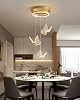 Modern stair chandelier LED dimmable aluminum butterfly shape Pendant Light gold interior decoration lighting fixture Nordic style suitable for living room villa hotel cloakroom chandeliers(Whi [Energy Class A++]