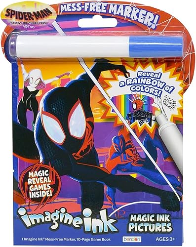 Miniatura 3 de Imagine Ink Paquete de 3 libros de actividades de imágenes mágicas de superhéroes  Liga de la Justicia Batman, Spiderman y Vengadores sin ensuciar