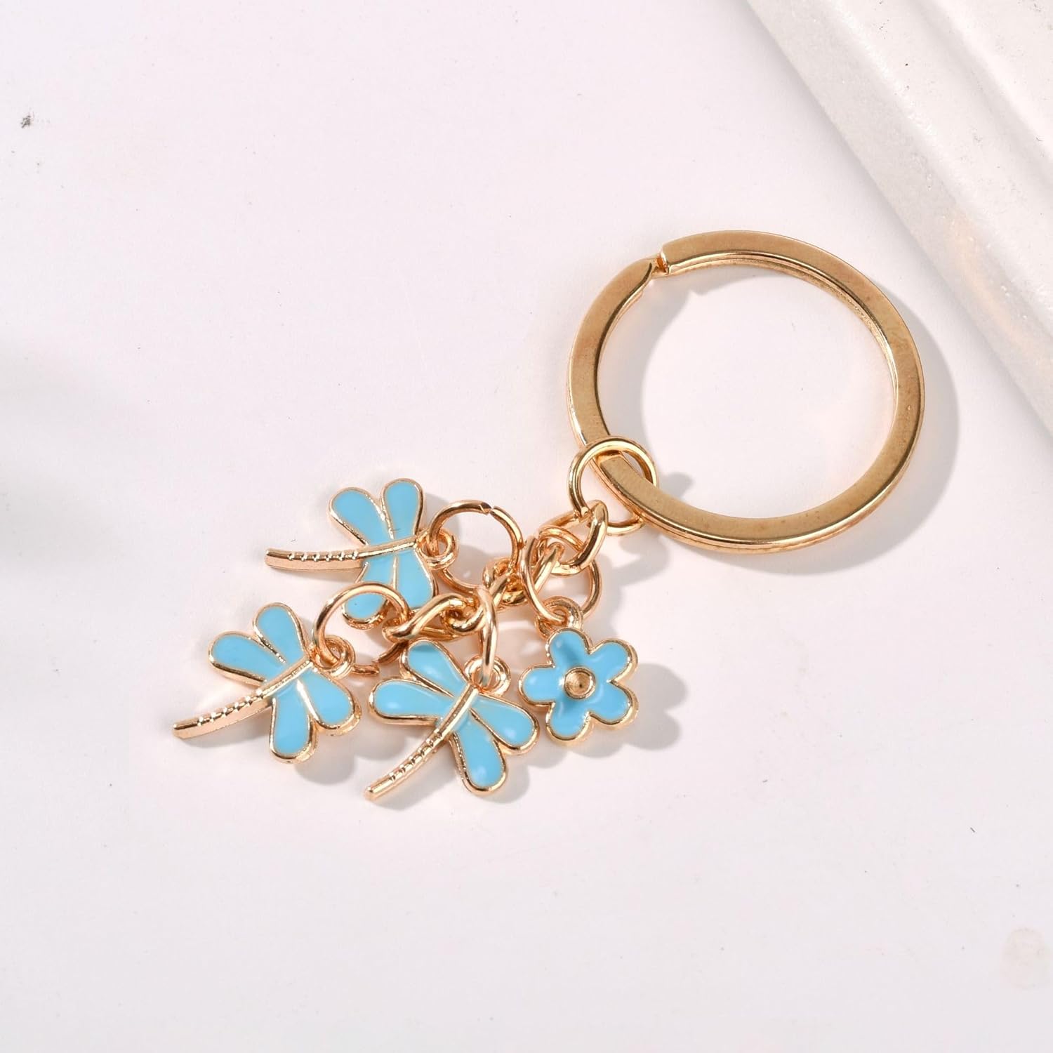 Alloy Dragonfly Keychains Gifts for Women Flower Metal Enamel Key Car Purse Bags Charms Inspirational Gift Decor - Image 5
