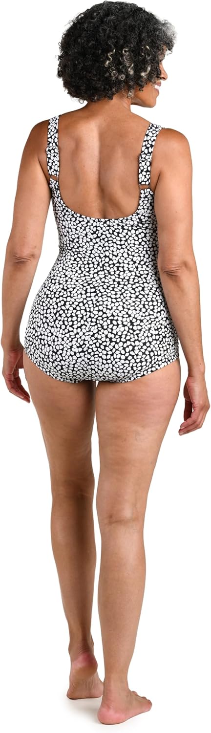 Maxine of Hollywood Women's Shirred Front Girl Leg One Piece Swimsuit