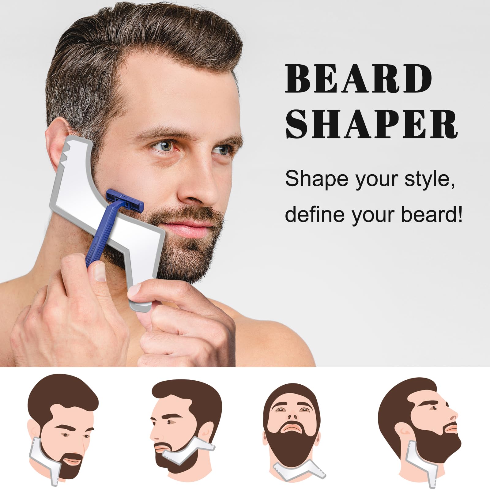 Estuche Kit de Cuidado de Barba para Hombre, Idea de Regalo Original para Papá, Hermano, Esposo, Amigo, Kit Completo de Mantenimiento de Barba con Champú, Acondicionador, Aceite, Bálsamo, Moldeador