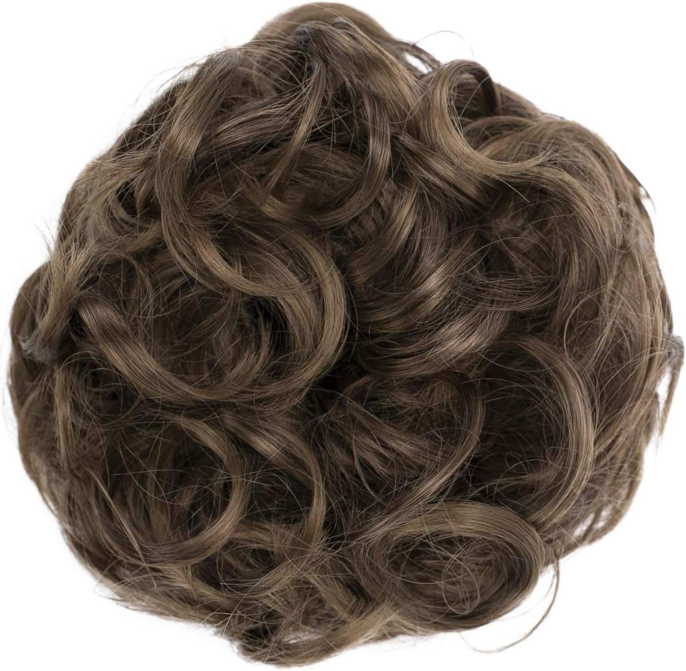 CAISHA Large Hairpiece Scrunchy Instant Updo Curly Messy Bun Brunette Mix G18E, brunette mix #32AT12 G18E - Image 4