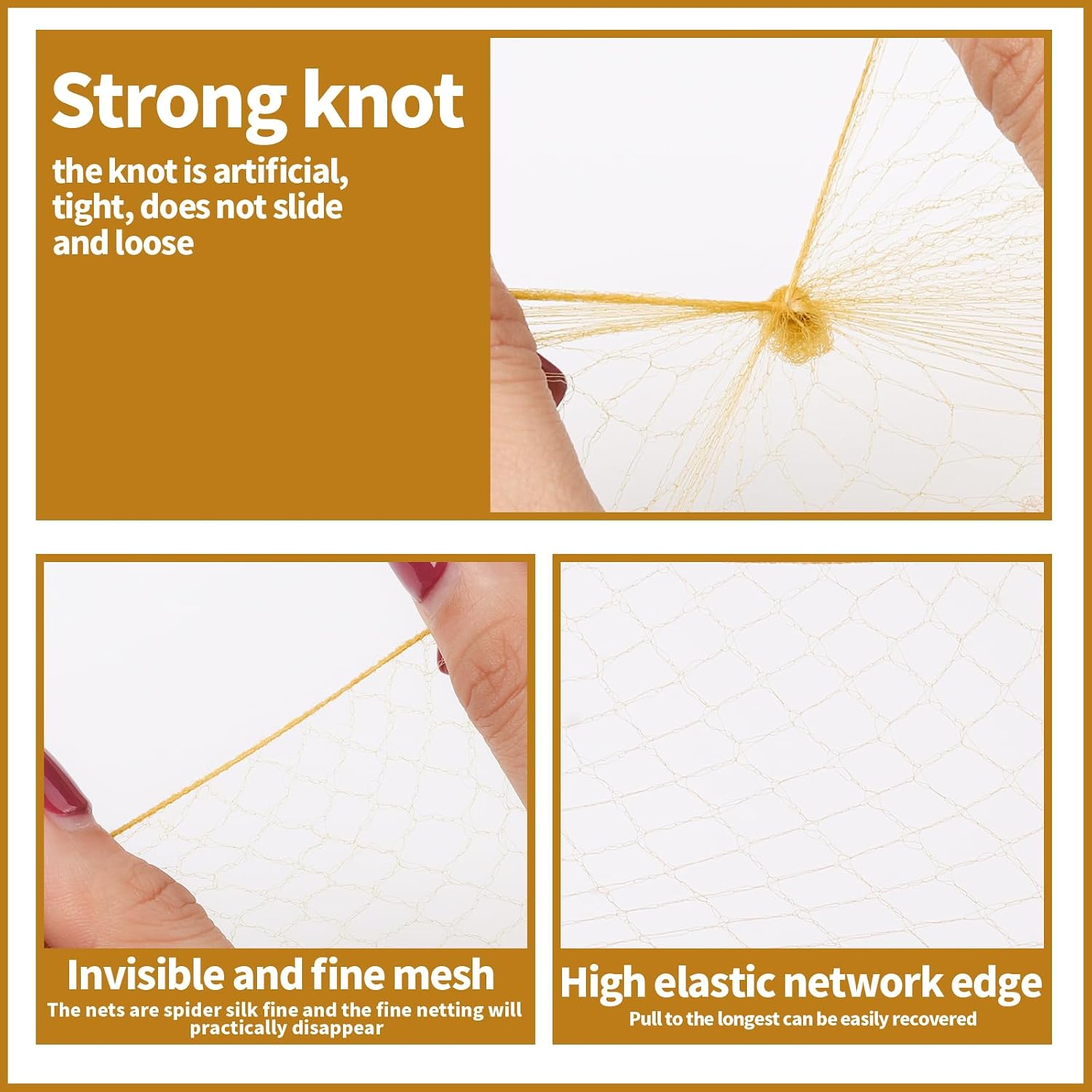 Teenitor Blonde Hair Nets For Buns and U-Pins Set - 40 Invisible Mesh Nets with Elastic Edge, 80 U-Shaped Pins for Ballet Buns, Sleeping, Wigs (Dark Blonde) image 4