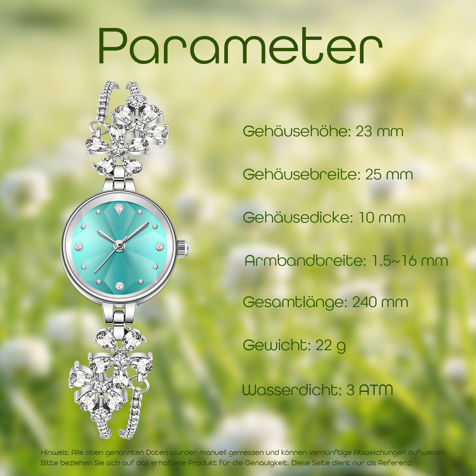 findtime Analoge Damenuhr Klein Schmal Quarzuhr Diamond Glizer Minilistische Exquisite Armreif Armband Uhr Damen Mädchen 3ATM Wasserdicht Elegant Luxus Design Silber Weiß