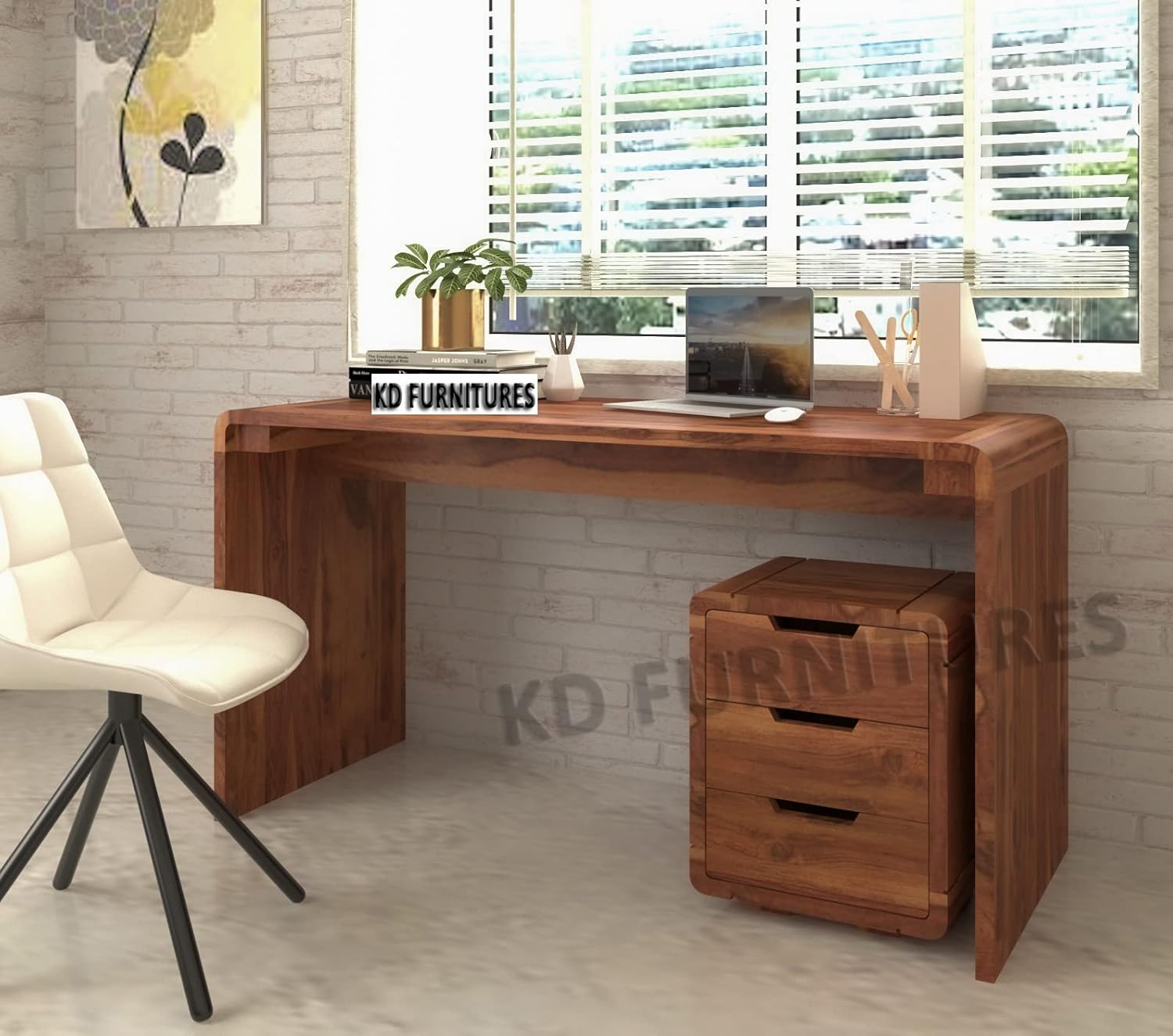 KD FURNITURES Wood Study Table Students Writing Table Wooden Study
