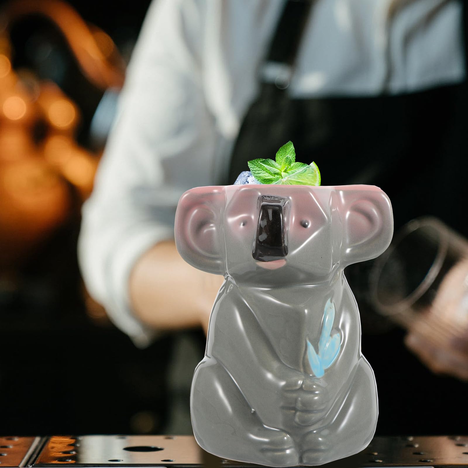TOYANDONA Tazza in Ceramica Koala Forma Tiki per Bar Bicchiere da Cocktail e Acqua Design Elegante e Dimensione Comoda Adatta per Birra Vino e Bevande Miste Regalo Originale per Famiglia e