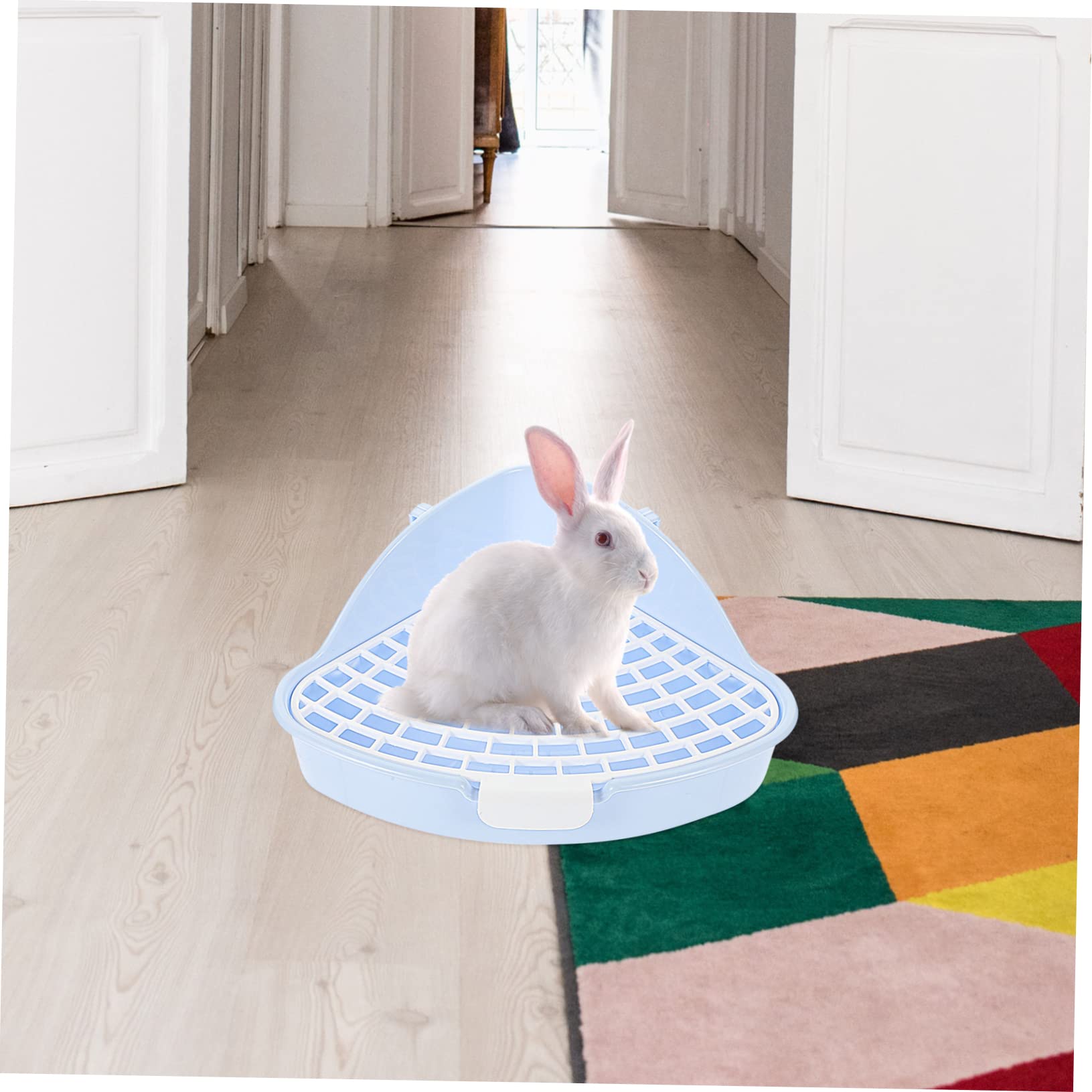 VANZACK 3pezzi Toilette per Piccoli Animali Plastica Vassoio per Lettiera per Conigli e Cavia Design Compatto e Facile da Installare Adatto per Gabbie e Spazi Ridotti