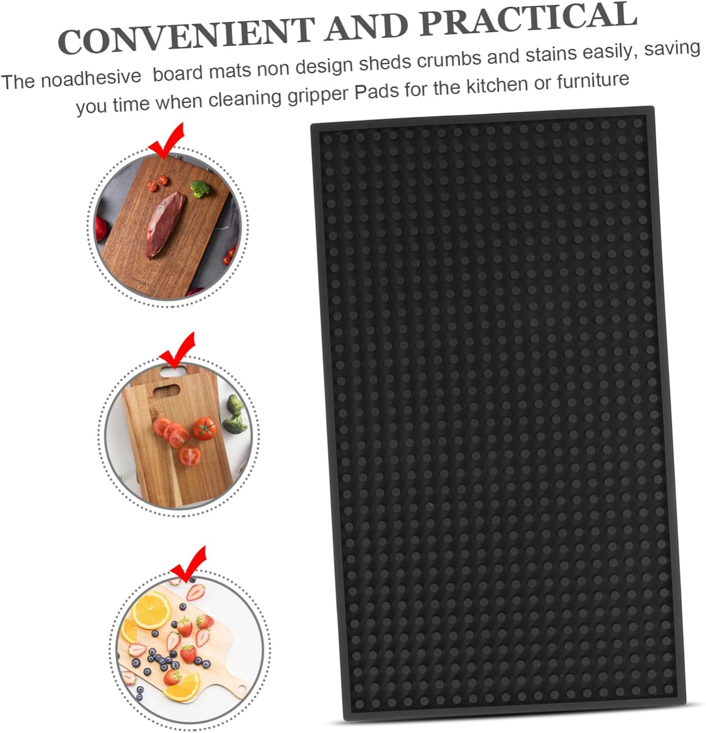 Cutting Board Grip Mat 13.8x7.9 Inch Silicone Non-adhesive