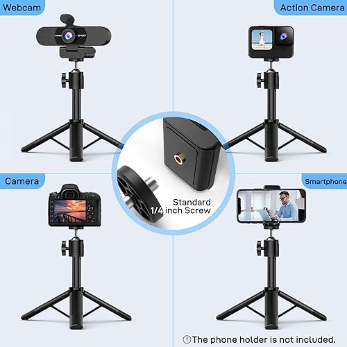 Miniatura 8 de EMEET Cámara web C960 con trípode, cámara web de 1080p con micrófono, mini trípode de altura ajustable, cámara web C960 con cubierta de privacidad,