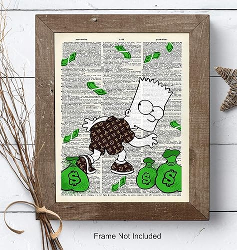 Miniatura 8 de Graffiti Wall Art of Louis Vuitton - Bart Simpson Poster - Banksy Wall Artwork Set - LV Decor - Money Decorations Decor - Urban Decoration - Funny