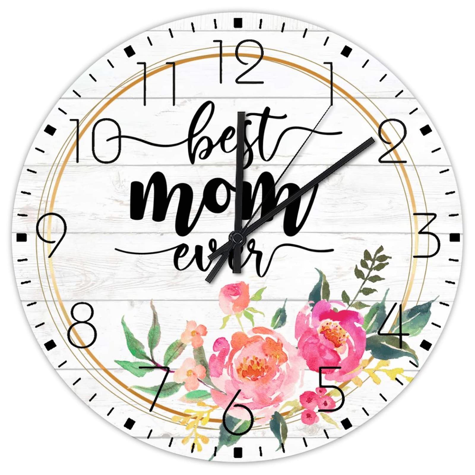 Horloge murale silencieuse pour salon et décoration de ferme