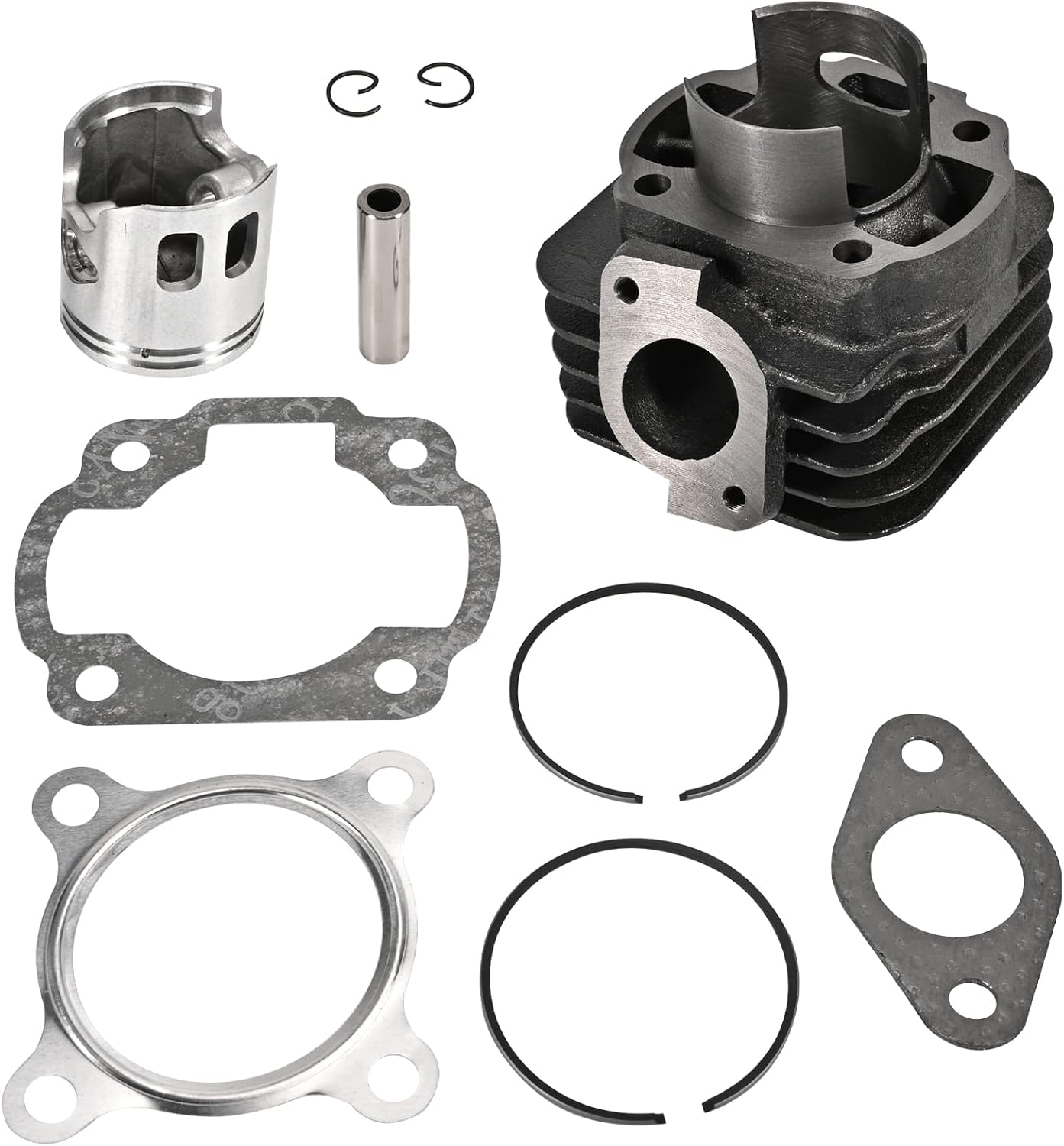 Cylinder Big Bore Kit with 10mm Piston Pin Compatible with Yamaha Jog Zuma 2 Stroke 50cc for Minarelli 1E40QMB Racing Scooter Engine Parts