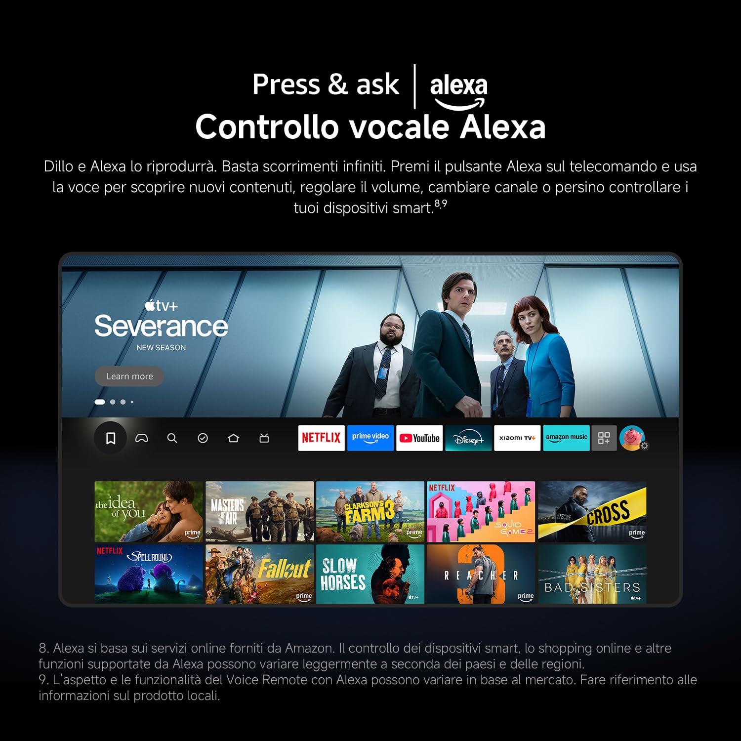 XIAOMI TV FX Mini LED da 65″(165 cm), Smart TV QD-Mini LED, 4K UHD, Fire TV, HDR10+, 60 Hz con modalità Game Boost a 120 Hz, MEMC, DTS:X, AirPlay 2, HDMI, modalità Filmmaker, comando vocale con Alexa