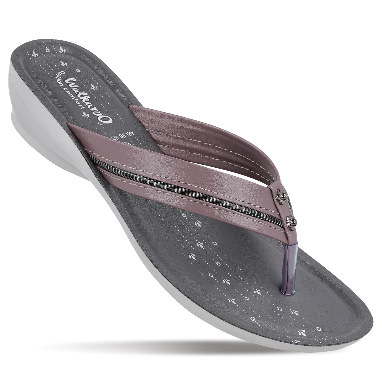 WALKAROO WL7113 Womens Sandals for dailywear and regular use for Indoor & Outdoor - Grape (B0CLV5L4B4) Amazon Price History, Amazon Price Tracker