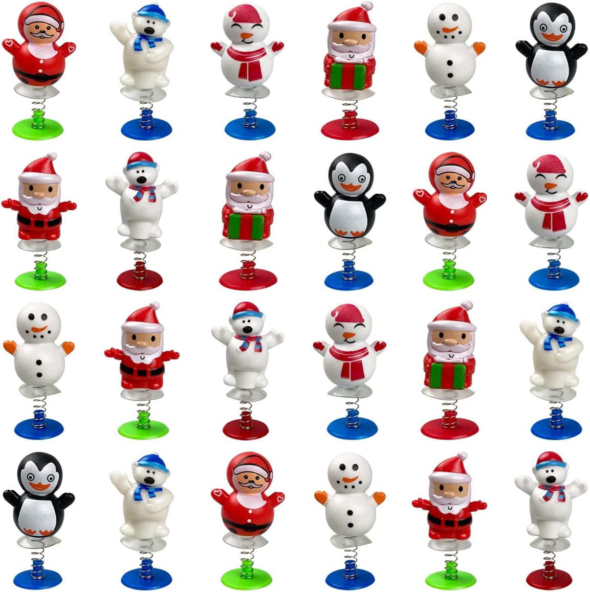 24 PCS Christmas Jumping Popper Toys for Kids Boys Girls Christmas Stocking Stuffers Party Favors Gifts Games