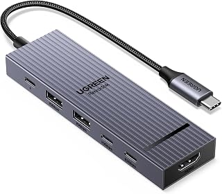 UGREEN Revodok Pro 6-in-1 USB-C Hub: 10Gbps Transfer, 4K@60Hz HDMI, 100W PD for MacBook Pro/Air, iPad Pro, ROG Ally