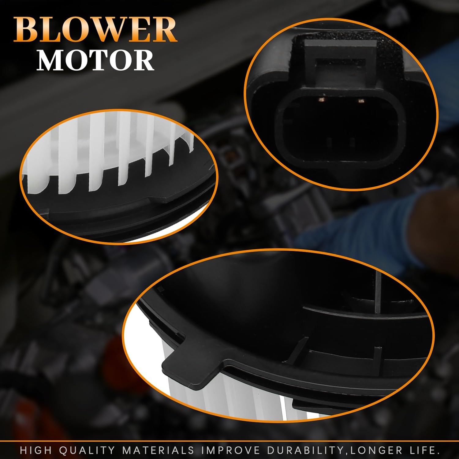 Front HVAC Blower Motor with Fan Cage 700164 for Cadillac Escalade for Chevrolet Avalanche Silverado Suburban 1500 2500 3500 HD for GMC Sierra 1500 2500 3500 HD Yukon XL 1500 2500 for Hummer H2
