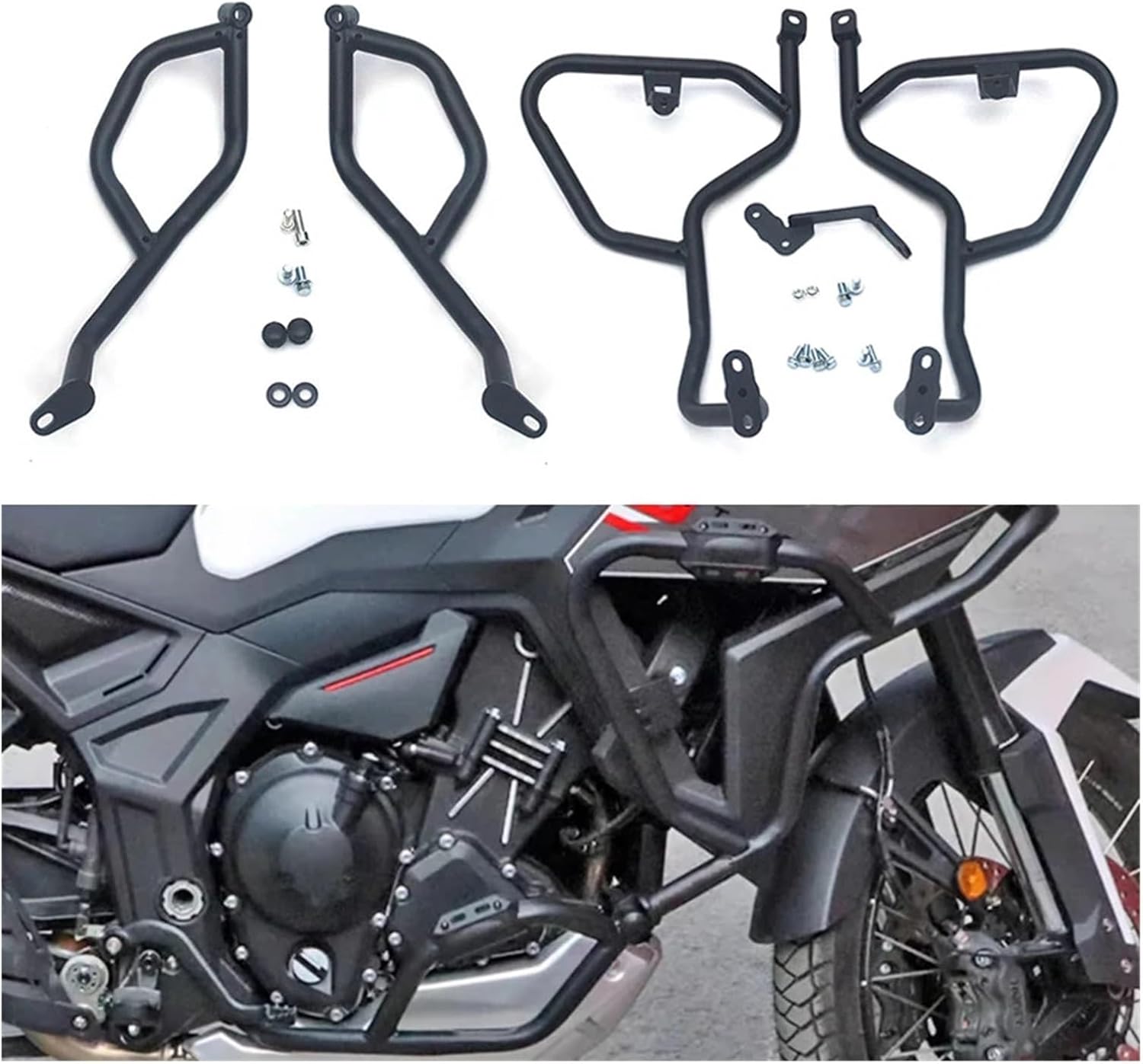 703F ZT700F Motorcycle Modification Crash Bar Frame Bumper Engine Guard -Fall Accessories ZONTES 703F ZT700 F(Black-Upper Only)