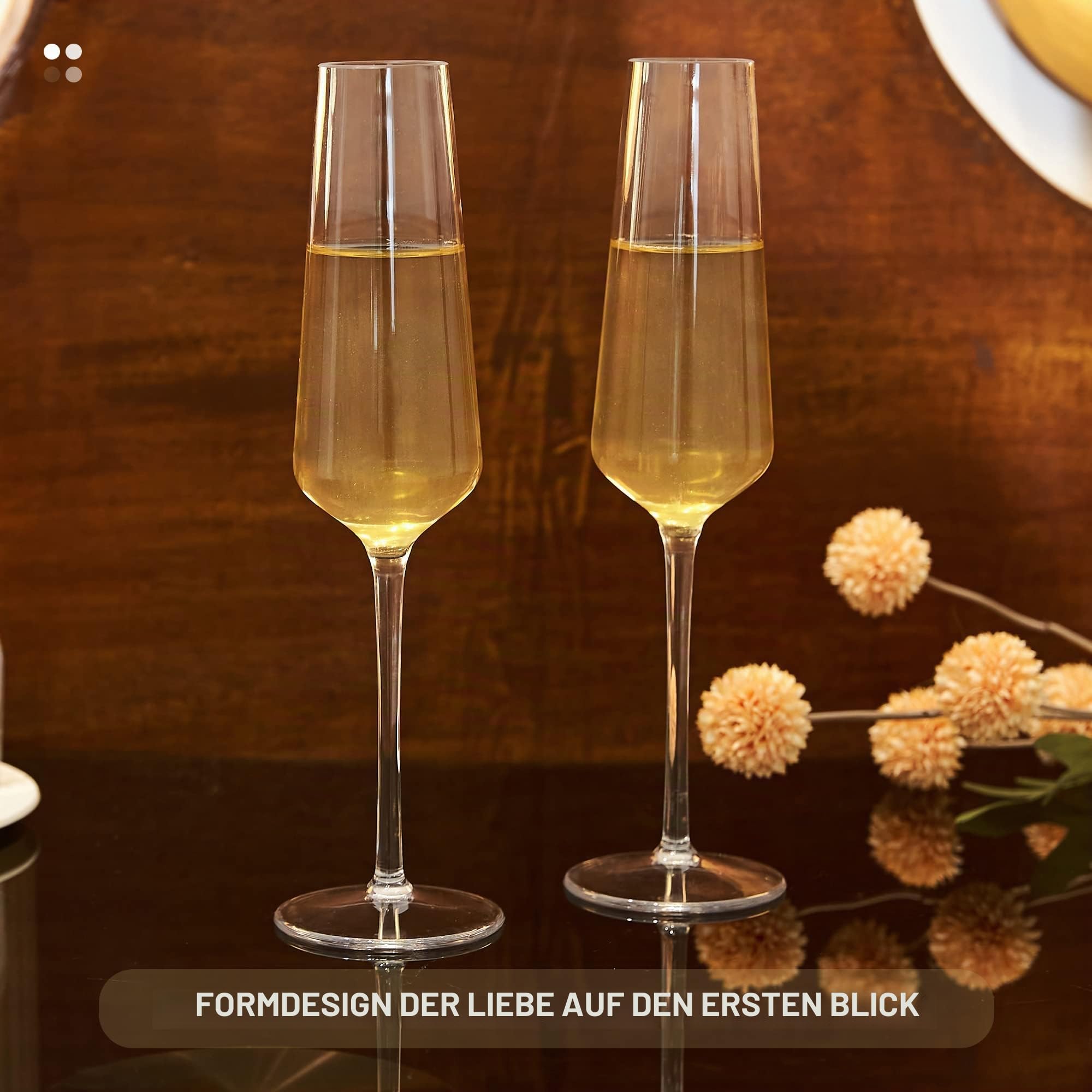 Tritan Sektgläser 224ml Unzerbrechliche Champagnergläser für Hochzeiten & Jubiläen,4er-Set