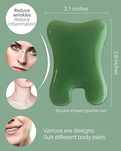 Miniatura 4 de MoHern Herramientas de masaje Gua Sha, 4 herramientas de Gua Sha de múltiples formas, herramientas de masaje de raspado de guasha para cara y cuerpo