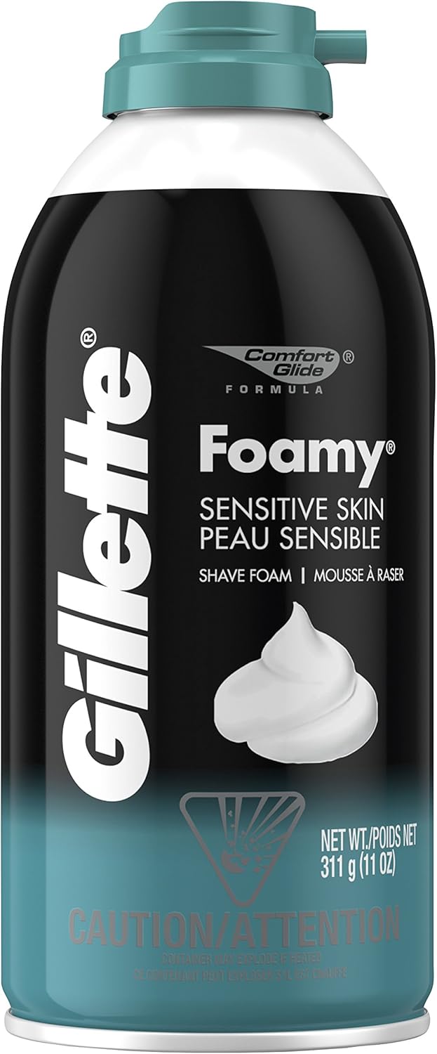 Gillette Foamy Sensitive Skin Shaving Cream 11 oz (Pack of 6)