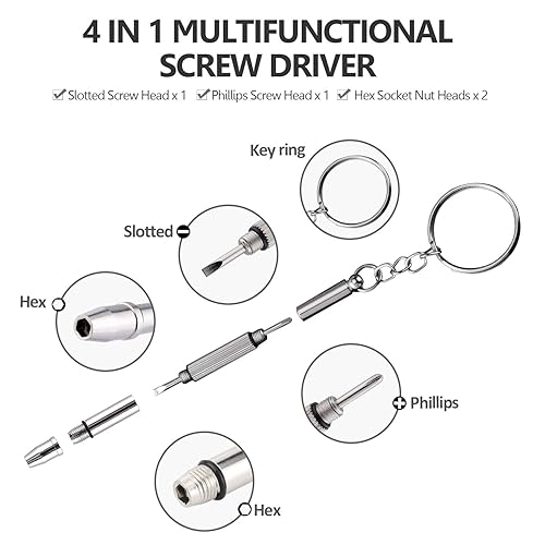 Miniatura 5 de HQMaster Juego de 1100 lentes para lentes de ojos, tornillos pequeños, arandela de tuercas + 5 pares de almohadillas nasales con pinzas micro