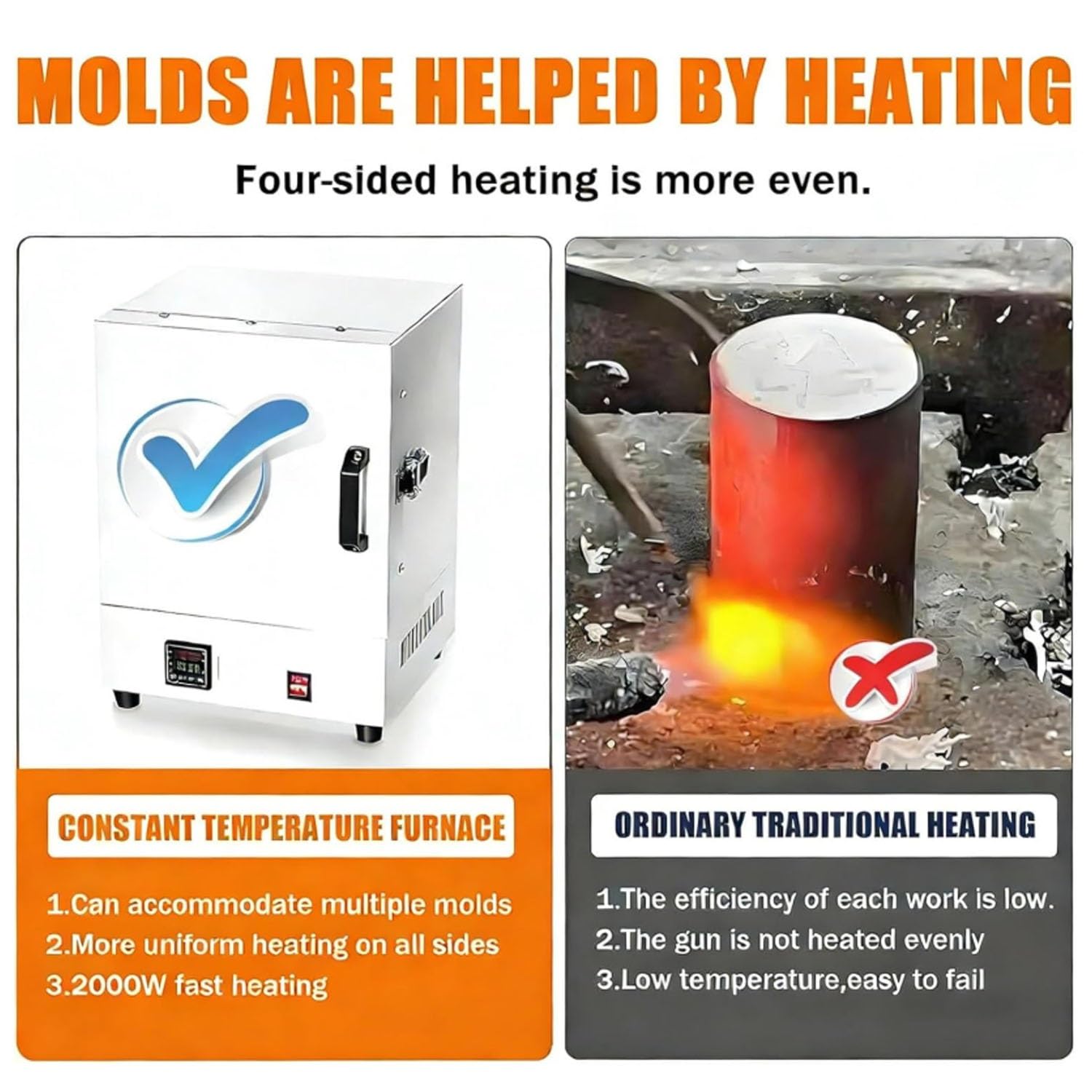 Horno de mufla eléctrico digital de 1150 ℃, horno de combustión de mesa compacto de 2000 W for uso en laboratorio, fabricación de joyas, cerámica y proyectos de fusión