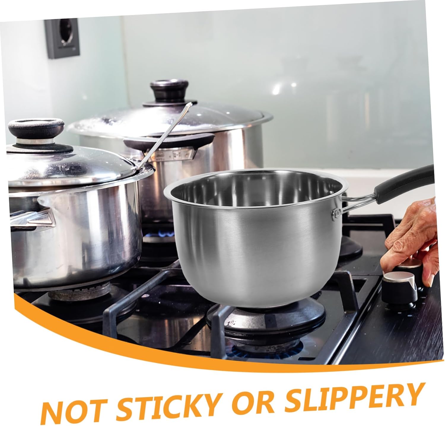 KICHOUSE Small Saucepan Lid Steaming Pot Cooking Saucepan Steam Pot Kit for Even Heat Cooking