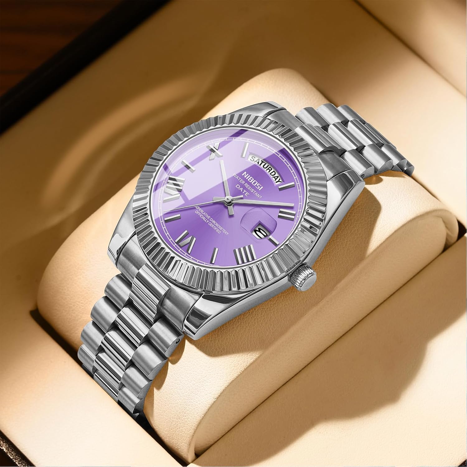 NIBOSI Men Watches Analog Quartz Stainless Steel Rose Gold Silver Watches for Men Waterproof Business Classic Desiger Wrist Watch with Day Date - Image 7