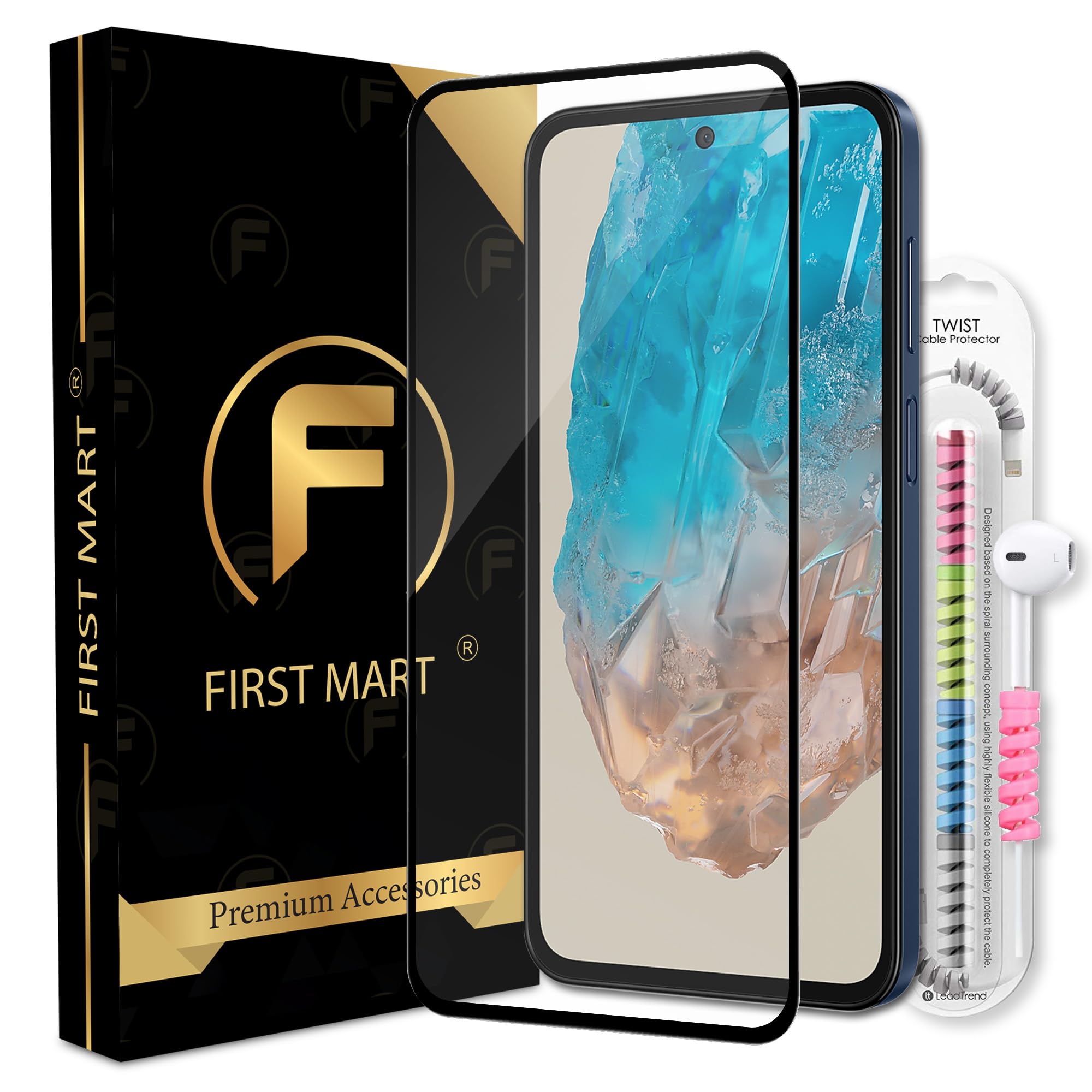 FIRST MART Premium Tempered Glass for Samsung Galaxy M35 5G / A35 5G / A55 5G with Edge to Edge Coverage and Cable Protector and Easy Installation Kit, Pack of 1 (B0D9899Q4V) Amazon Price History, Amazon Price Tracker
