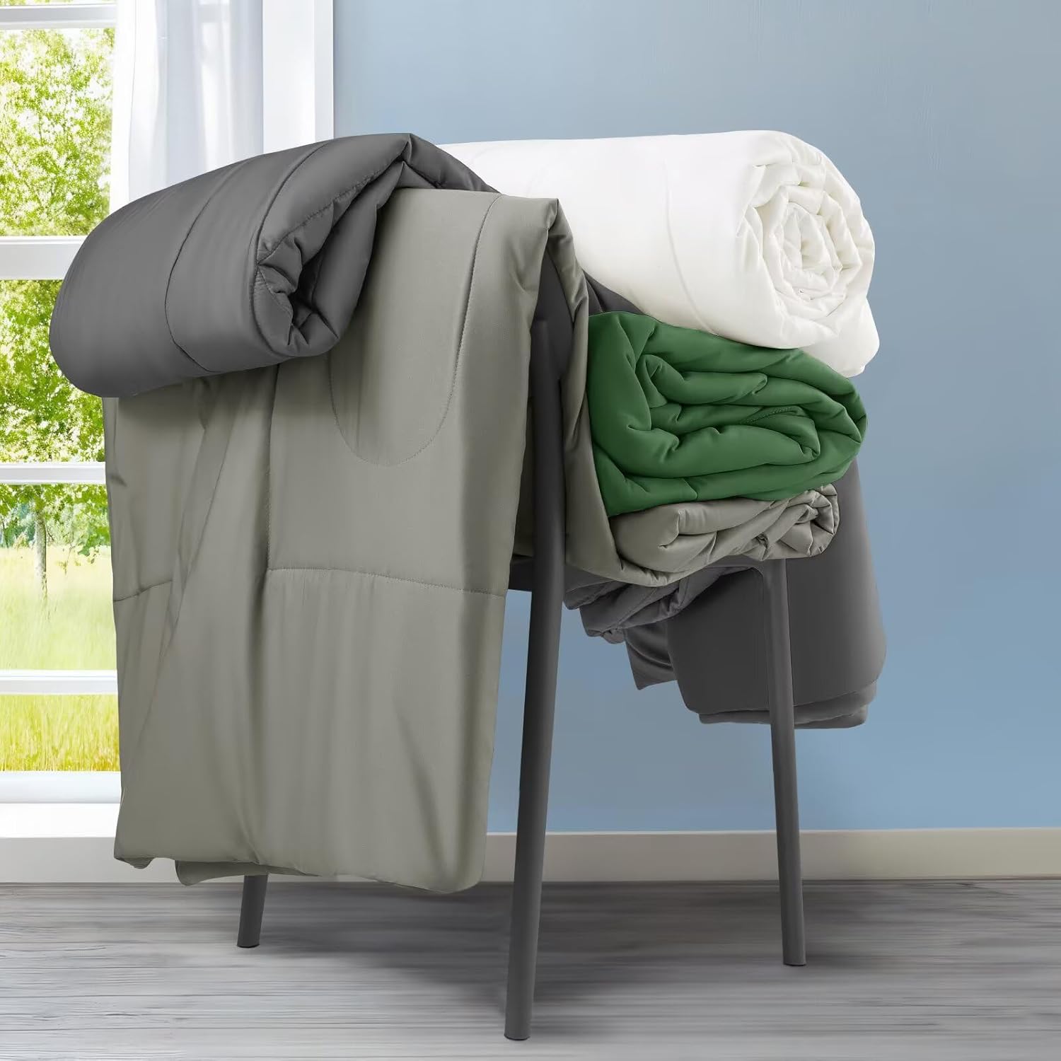 Rwlvpe Cooling Comforter King Size, 100% Rayon Derived from Bamboo Shell, Cooling Blanket for Hot Sleepers, Q-Max>0.48 Breathable Bamboo Fill Duvet Insert (106"x90", White) - Image 6