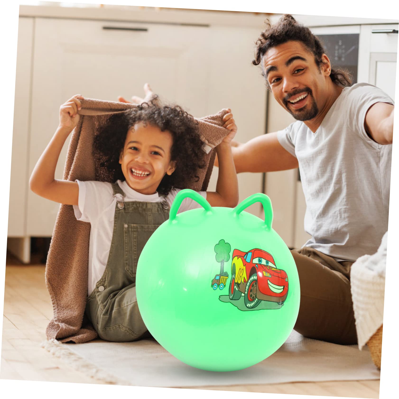 Hemoton Inflatable Bouncy Handle 55cm Jumping for Fitness Boys and Girls Exercise Toy Safe PVC Material for Play Random Color