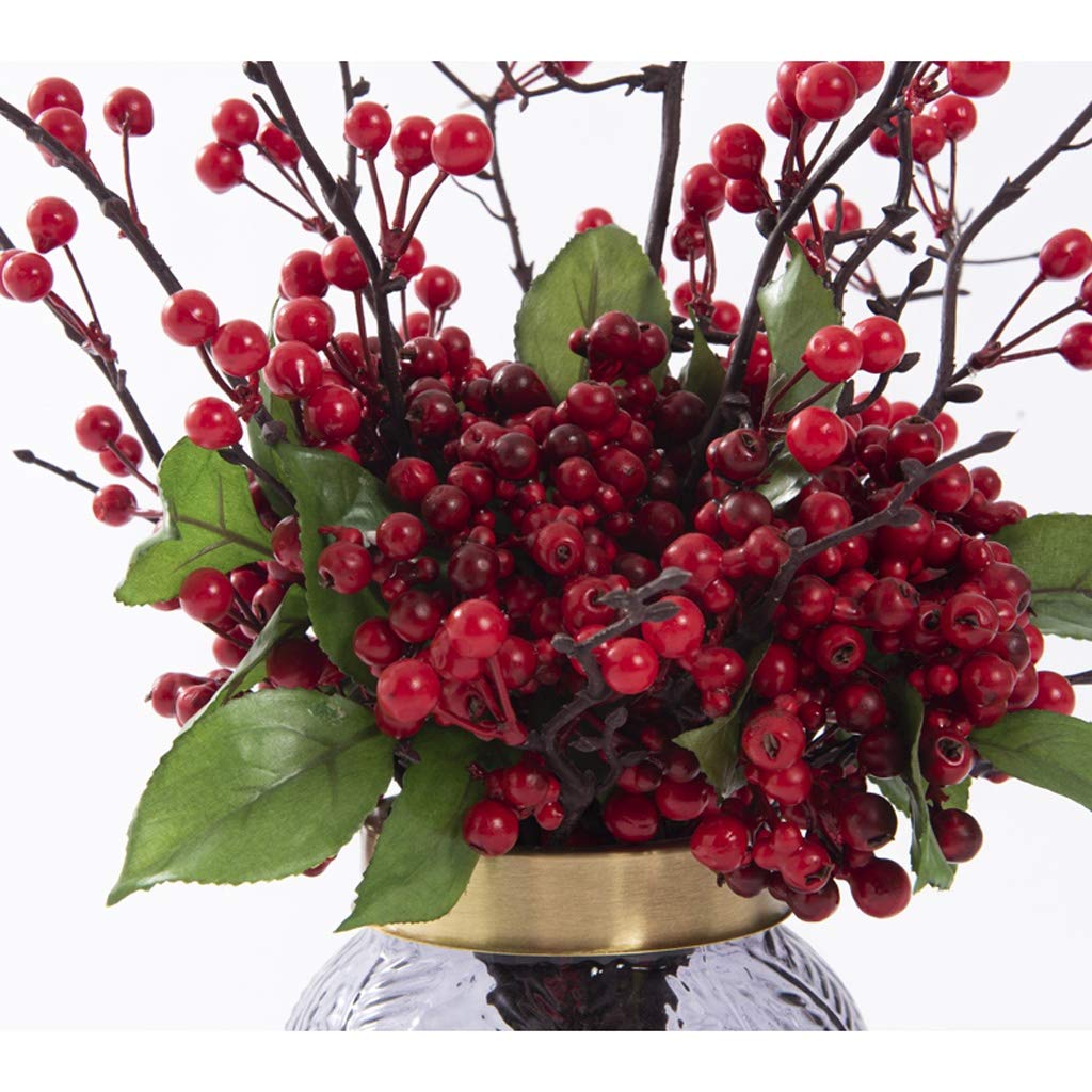 Amazon.co.jp: 装飾造花花瓶付き赤い花、造花、リビングルームの造花