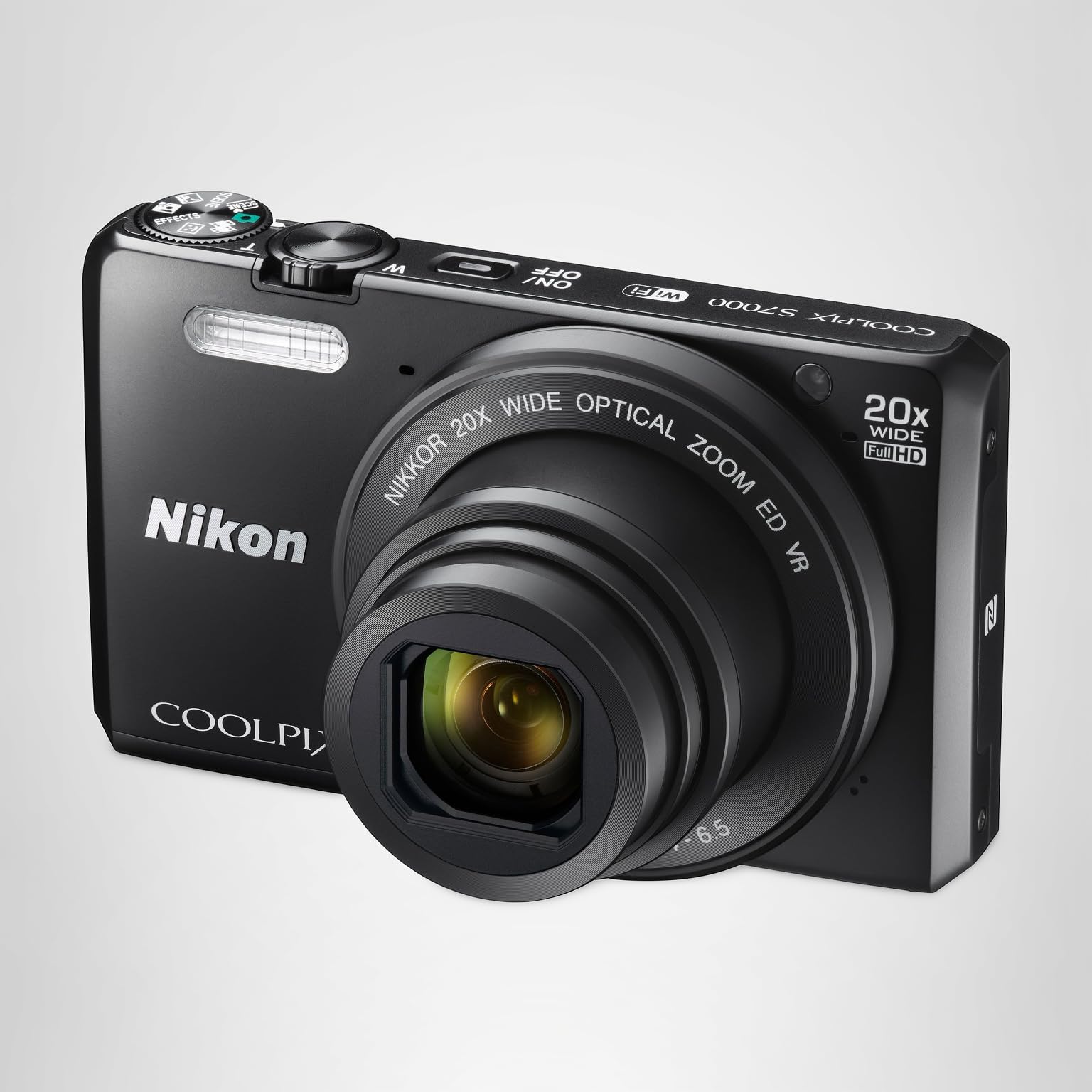 Nikon COOLPIX S7000 Compact Digital Camera - Black (16.0 MP, CMOS