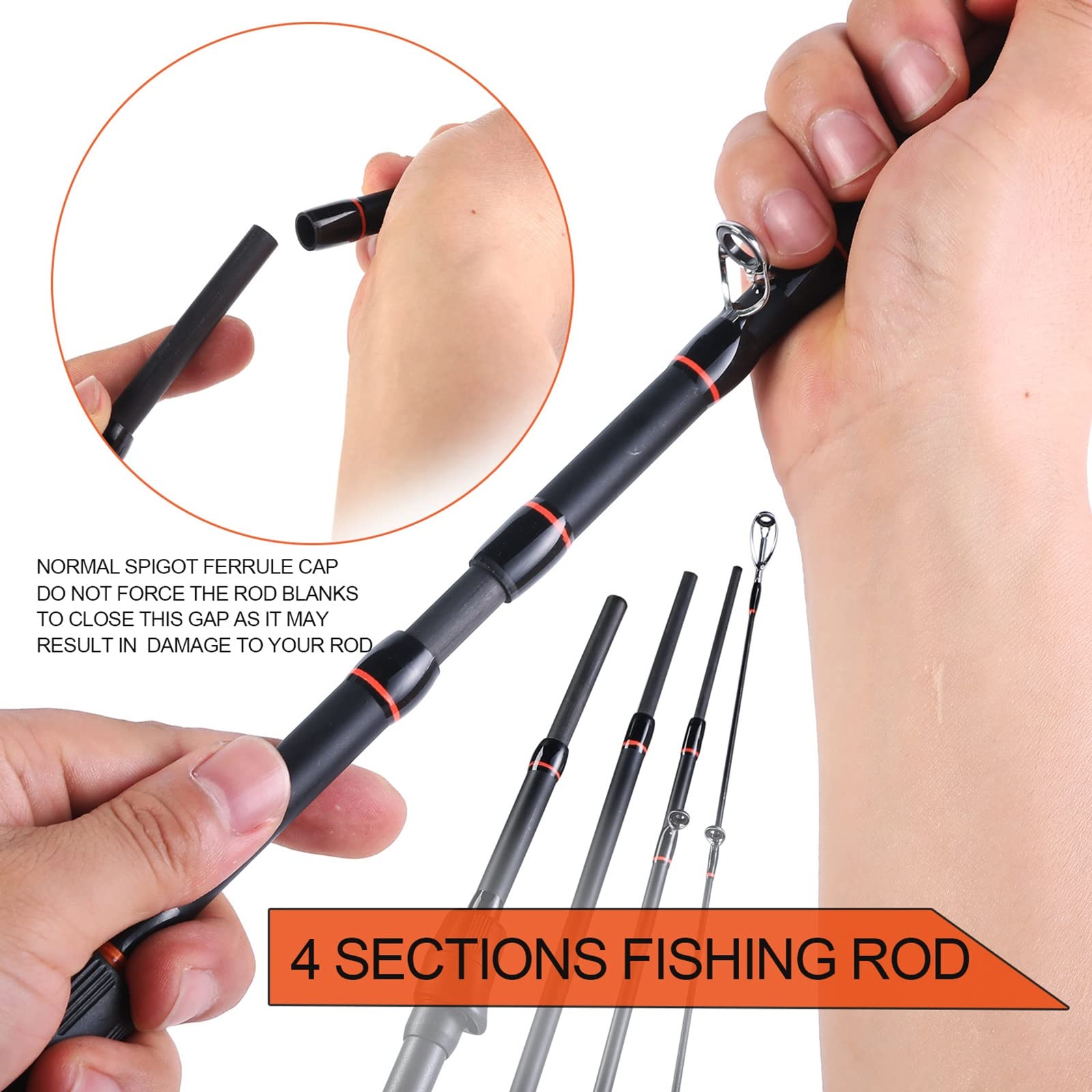 Wędki wędkarskie przenośna 4-częściowa wędka ultralekka gumowa uchwyt z włókna węglowego spinning/casting karp 1,8 m - 2,4 m wędka do pióra